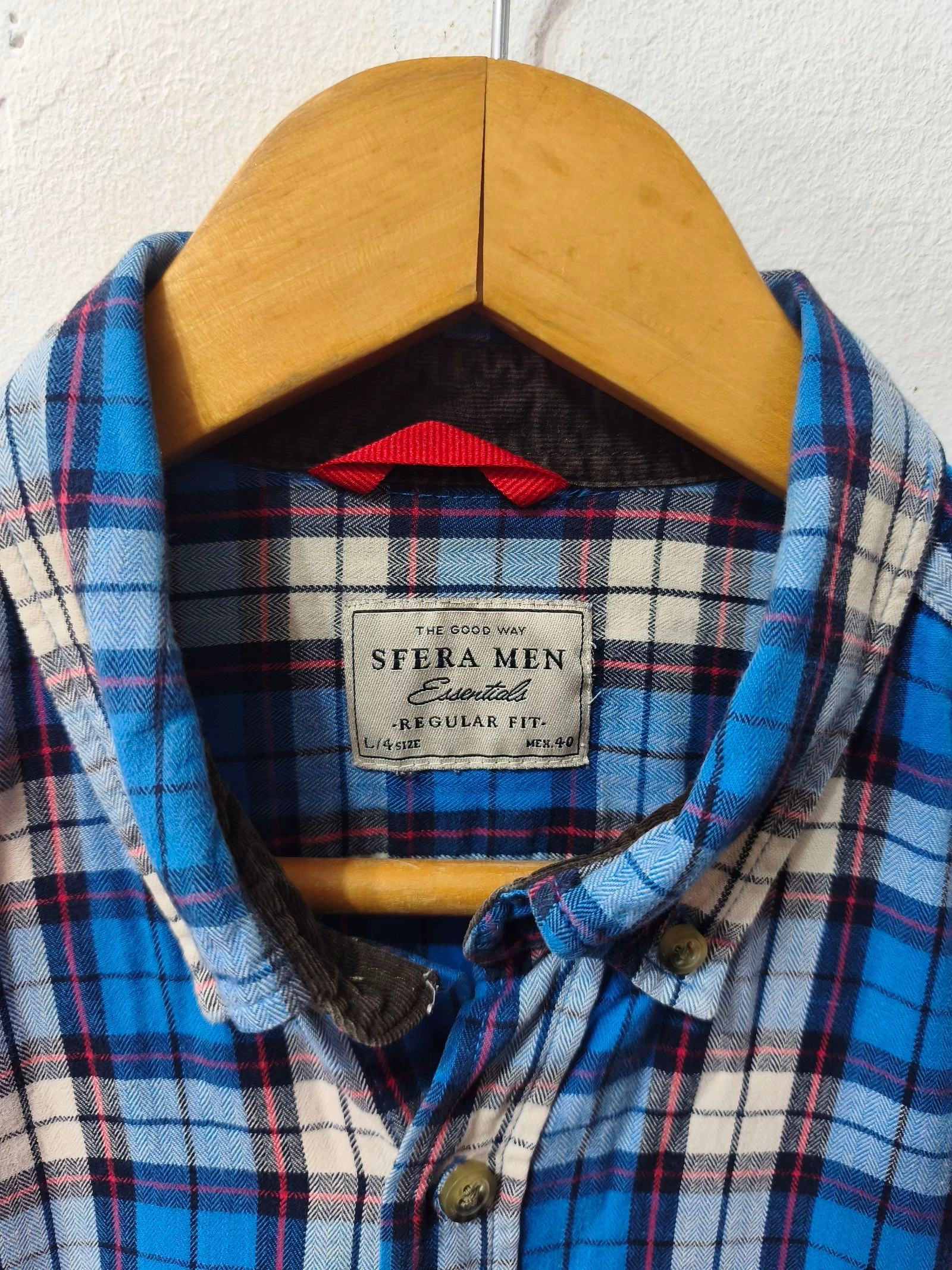 Camisa de cuadros azul y blanco Sfera hombre Talla L – photo 4